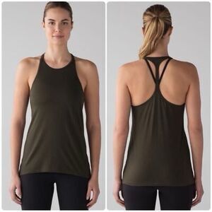 LULULEMON Women’s Olive Green Trapeze Racerback Tank Top Size 4